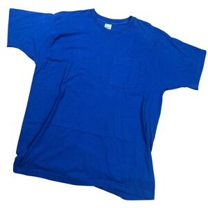 Vintage Single Stitch Blank Pocket T-Shirt‎ Cotton Everyday Tee XXL BVD Faded